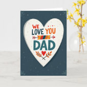 Carte Rustique On T'aime Papa (Fleur jaune)
