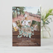 Carte Rustique Photo Greenery EUCALYPTUS Mariage Inviter (Debout devant)