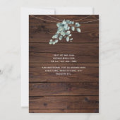 Carte Rustique Photo Greenery EUCALYPTUS Mariage Inviter (Dos)
