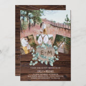 Carte Rustique Photo Greenery EUCALYPTUS Mariage Inviter (Devant / Derrière)