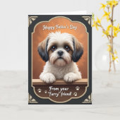 Carte rustique pour la fête des pères avec un chio (Fleur jaune)