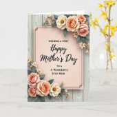 Carte rustique pour mamans heureuses (Fleur jaune)