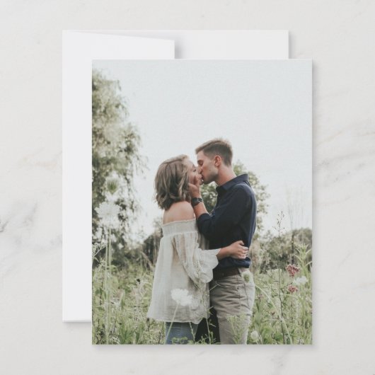 Carte Rustique Romantique Script Photo Enregistrer La Ca (Dos)