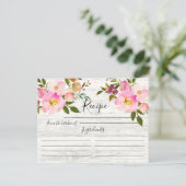 Carte Rustique rose & violet Aquarelle Florale Rec (Debout devant)