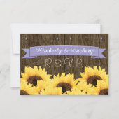 CARTE RUSTIQUE RUSTIQUE SUNFLOWER LAVENDER RSVP (Devant)