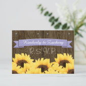 CARTE RUSTIQUE RUSTIQUE SUNFLOWER LAVENDER RSVP (Debout devant)