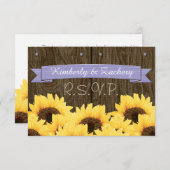 CARTE RUSTIQUE RUSTIQUE SUNFLOWER LAVENDER RSVP (Devant / Derrière)