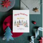 Carte Rustique Snowy House Noël Famille Vacances