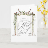 Carte Rustique sois ma servante d'honneur (Fleur jaune)