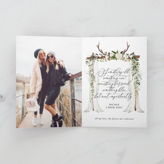 Carte Rustique soit mon maître d'honneur (Intérieur)