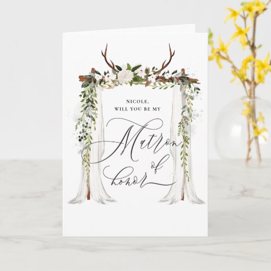 Carte Rustique soit mon maître d'honneur (Fleur jaune)