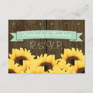 CARTE RUSTIQUE SUNFLOWER RSVP MINT