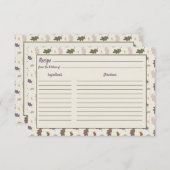 Carte Rustique Thanksgiving automne Feuilles Recette (Devant / Derrière)