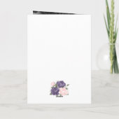 Carte Rustique violet rose floral photo Bonne fête des m (Dos)