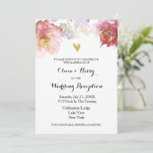 Carte Rustique Watercolor Floral Wedal (Debout devant)