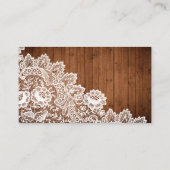 Carte Rustique Wood & White Lace Website Card (Dos)