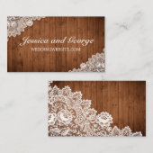 Carte Rustique Wood & White Lace Website Card (Devant / Derrière)