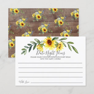 Carte Rustique Yellow Sunflower Date Nuit Idées