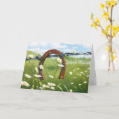 Carte Rusty Horseshoe Pour Anniversaire (Fleur jaune)