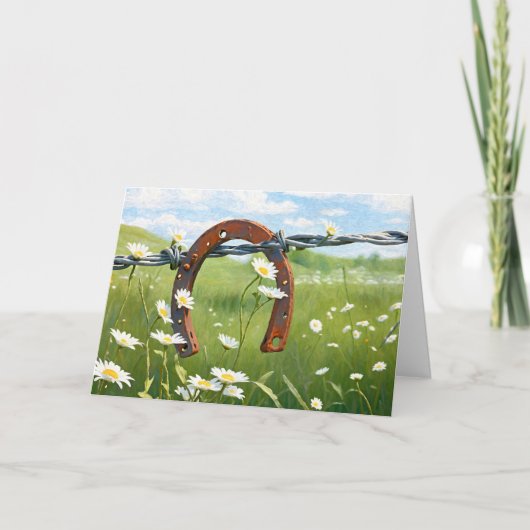 Carte Rusty Horseshoe Pour Anniversaire (Devant)