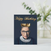 Carte Ruth Bader Ginsburg avec couronne d'or (Debout devant)