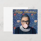 Carte Ruth Ginsburg gomme rose Medestry Tapestry (Devant / Derrière)