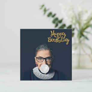 Carte Ruth Ginsburg souffler Bubble gomme Joyeux anniver