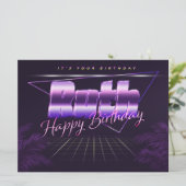 Carte Ruth Name Prénom lila retro (Debout devant)