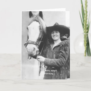 Carte Ruth Roach et son cheval.