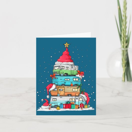 Carte Rv Camng Camper Travel Vacation Christmas Tree Xma (Devant)
