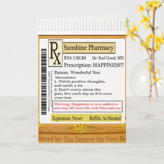 Carte RX Funny Happy Prescription (Fleur jaune)