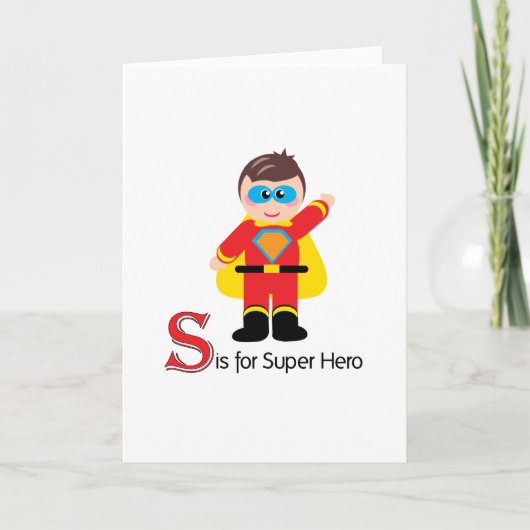 Carte S est pour Super Hero Loveable Letters Greeting Ca (Devant)