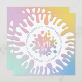 Carte "sa fête d'anniversaire à l'arc-en-ciel en temps m (Devant / Derrière)