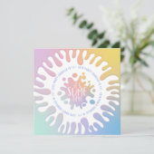 Carte "sa fête d'anniversaire à l'arc-en-ciel en temps m (Debout devant)