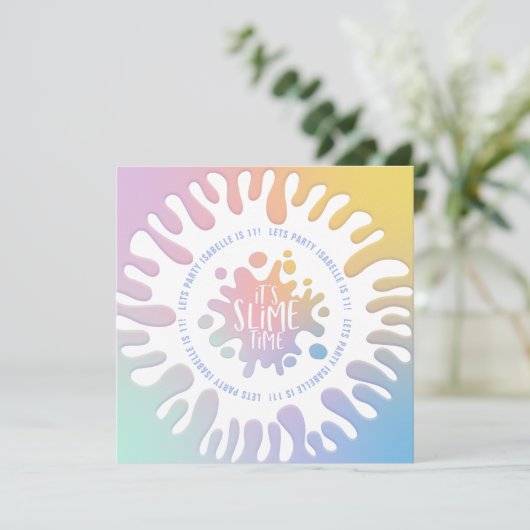 Carte "sa fête d'anniversaire à l'arc-en-ciel en temps m (Debout devant)