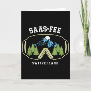 Carte Saas-fee Lunettes de Ski Station de Suisse Alpes S