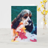 Carte Sable blanc Cocker Spaniel (Fleur jaune)