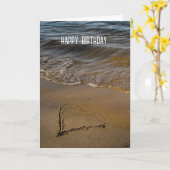 Carte Sable Cœur amour minimal (Fleur jaune)