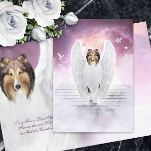 Carte Sable Rough Collie Angel - Pet Perdre Condolence