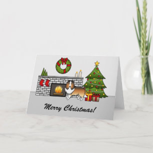 Carte Sable Shelter Dog Dans Une Salle De Noël & Texte