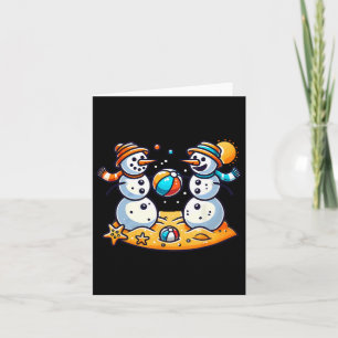 Carte Sable Snowman Jouer À Beach Ball Noël En Juillet S