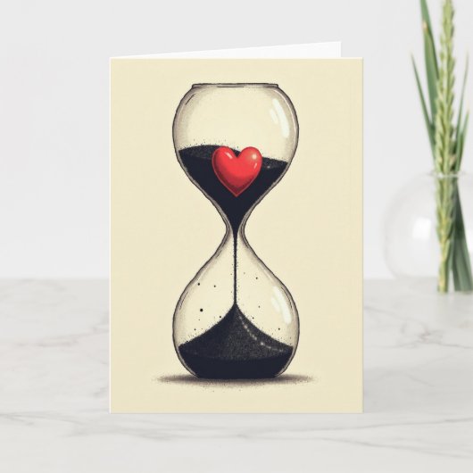 Carte Sablier d'Amour Simple (Devant)