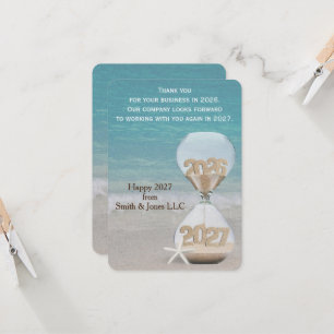 Carte Sablier du Nouvel An 2027 Merci de l'entreprise
