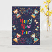 Carte Sablier Nouvel An (Fleur jaune)