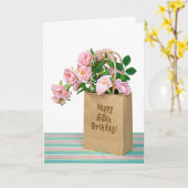 Carte Sac 55e anniversaire (Fleur jaune)