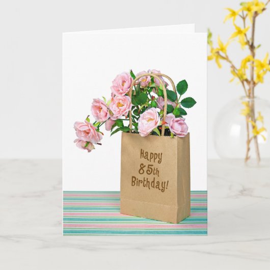 Carte Sac 85e anniversaire (Fleur jaune)