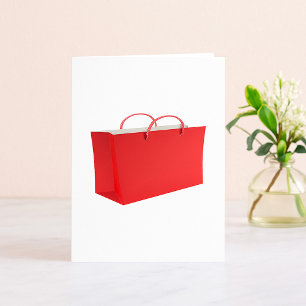Carte Sac de shopping rouge vibrant