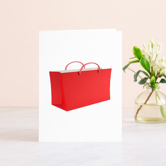 Carte Sac de shopping rouge vibrant