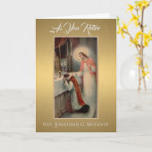 Carte Sacerdce à la retraite Jésus Autel (Fleur jaune)