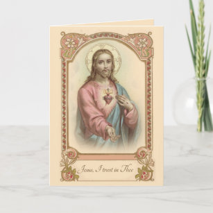 Carte Sacré Coeur Catholique Jésus J'ai confiance en toi